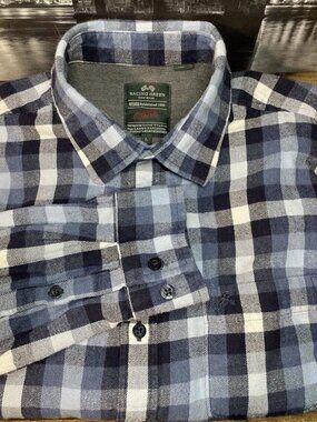 Racing Green Long Sleeve Flannel Button Up Shirt Med Farm Work Grunge Boho